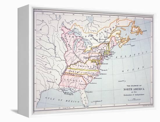 Map of the Colonies of North America at the Time of the Declaration of Independence-American-Framed Premier Image Canvas