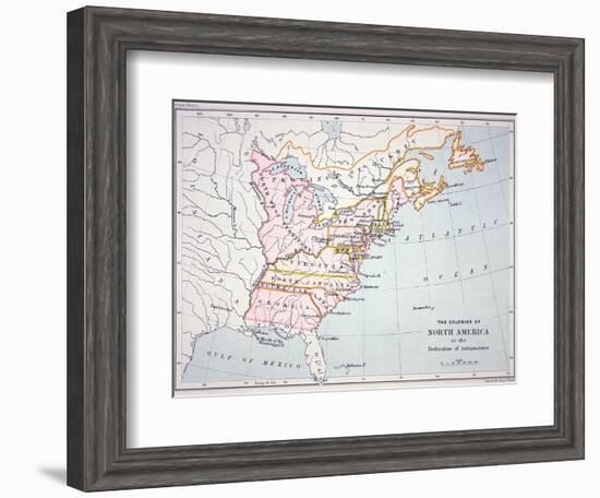 Map of the Colonies of North America at the Time of the Declaration of Independence-American-Framed Giclee Print