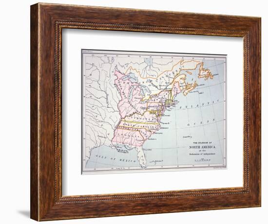 Map of the Colonies of North America at the Time of the Declaration of Independence-American-Framed Giclee Print