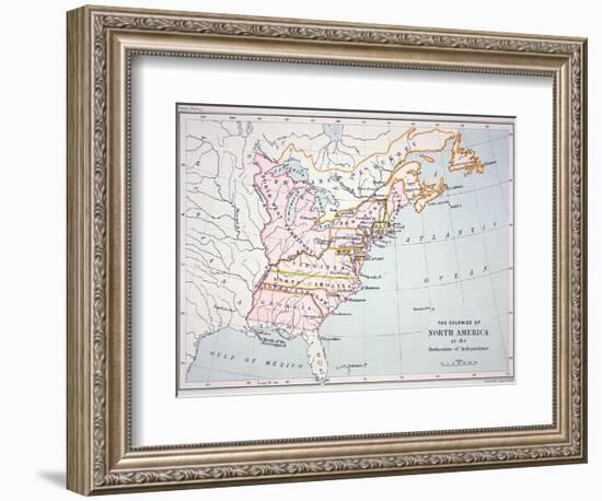 Map of the Colonies of North America at the Time of the Declaration of Independence-American-Framed Premium Giclee Print