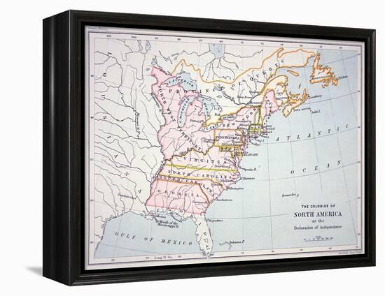 Map of the Colonies of North America at the Time of the Declaration of Independence-American-Framed Premier Image Canvas