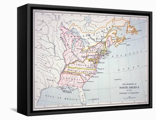 Map of the Colonies of North America at the Time of the Declaration of Independence-American-Framed Premier Image Canvas