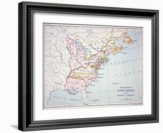 Map of the Colonies of North America at the Time of the Declaration of Independence-American-Framed Giclee Print