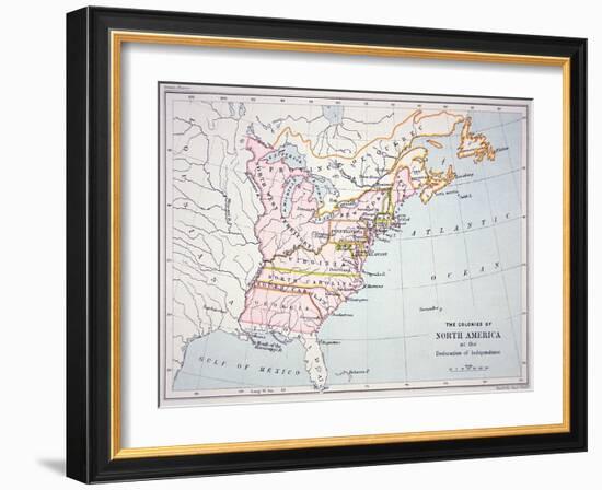 Map of the Colonies of North America at the Time of the Declaration of Independence-American-Framed Giclee Print