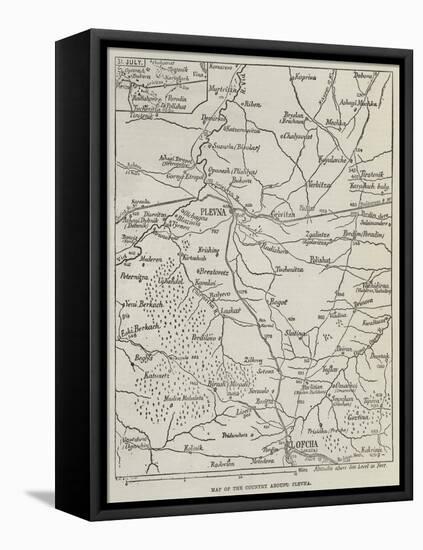 Map of the Country around Plevna-null-Framed Premier Image Canvas