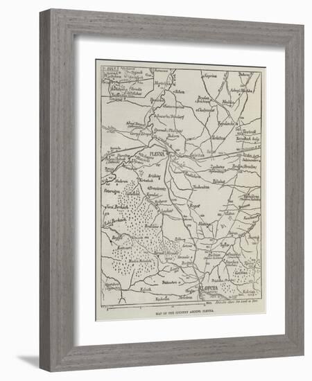 Map of the Country around Plevna-null-Framed Giclee Print