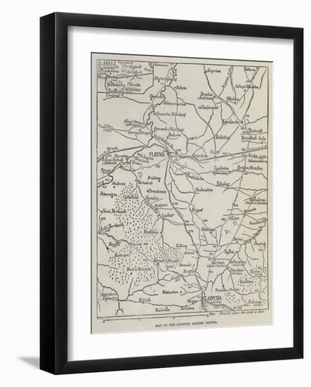 Map of the Country around Plevna-null-Framed Giclee Print