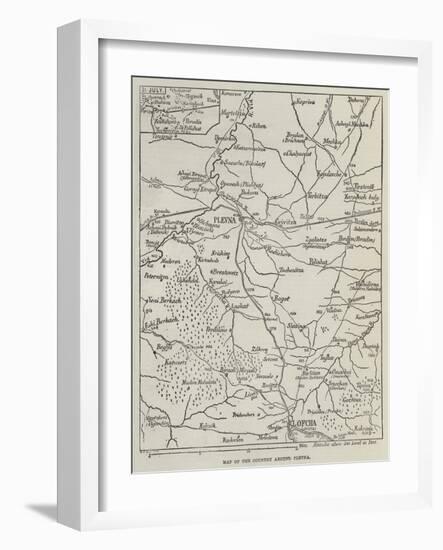 Map of the Country around Plevna-null-Framed Giclee Print