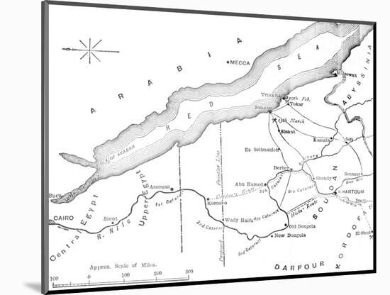 'Map of the Country Between Egypt and the Soudan', c1881-85-Unknown-Mounted Giclee Print