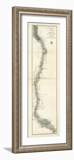 Map of the Course of The Mississippi from the Missouri, c.1796-George Henri Victor Collot-Framed Art Print