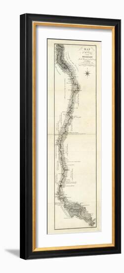 Map of the Course of The Mississippi from the Missouri, c.1796-George Henri Victor Collot-Framed Art Print