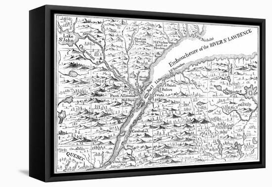 Map of the Course of the River St Lawrence as Far as Quebec, 1730-null-Framed Premier Image Canvas