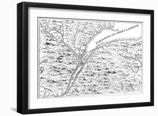 Map of the Course of the River St Lawrence as Far as Quebec, 1730-null-Framed Giclee Print