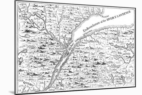 Map of the Course of the River St Lawrence as Far as Quebec, 1730-null-Mounted Giclee Print