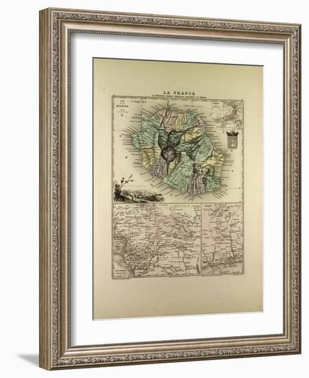 Map of the Democratic Republic of the Congo La Réunion Dahomey and Obock 1896-null-Framed Giclee Print