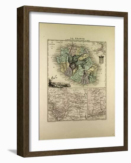 Map of the Democratic Republic of the Congo La Réunion Dahomey and Obock 1896-null-Framed Giclee Print