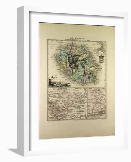 Map of the Democratic Republic of the Congo La Réunion Dahomey and Obock 1896-null-Framed Giclee Print