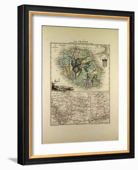 Map of the Democratic Republic of the Congo La Réunion Dahomey and Obock 1896-null-Framed Giclee Print