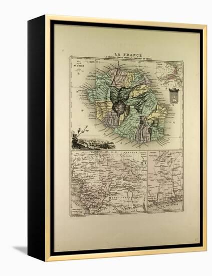 Map of the Democratic Republic of the Congo La Réunion Dahomey and Obock 1896-null-Framed Premier Image Canvas
