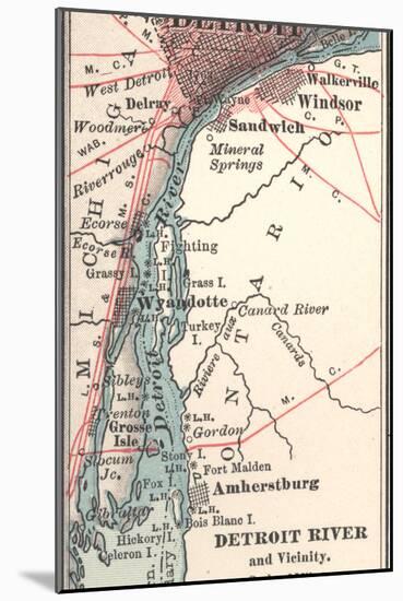 Map of the Detroit River (C. 1900), Maps-Encyclopaedia Britannica-Mounted Art Print