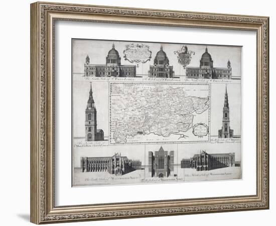 Map of the Diocese of London, 1720-John Harris-Framed Giclee Print