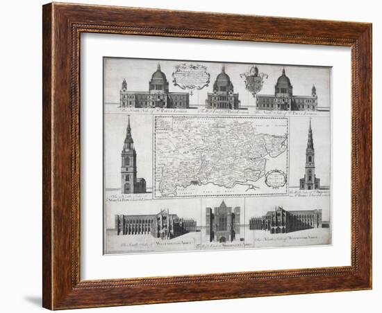 Map of the Diocese of London, 1720-John Harris-Framed Giclee Print