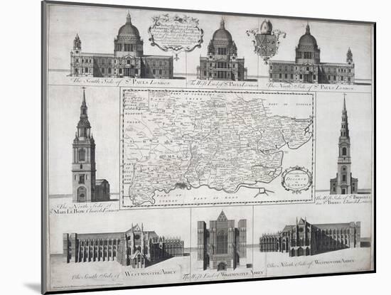 Map of the Diocese of London, 1720-John Harris-Mounted Giclee Print