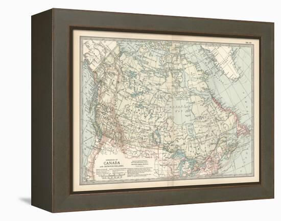 Map of the Dominion of Canada and Newfoundland-Encyclopaedia Britannica-Framed Stretched Canvas
