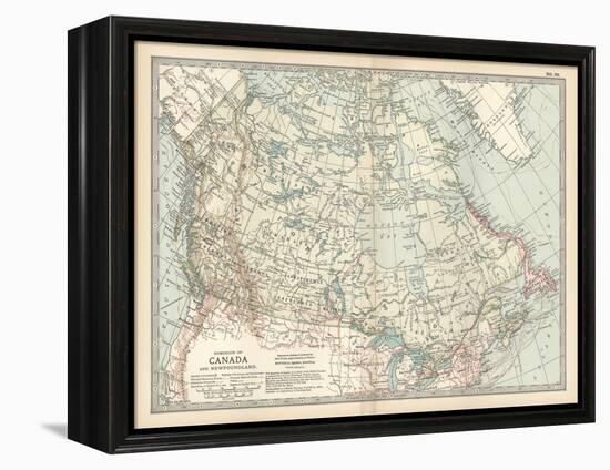 Map of the Dominion of Canada and Newfoundland-Encyclopaedia Britannica-Framed Stretched Canvas