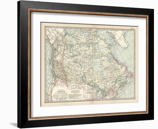 Map of the Dominion of Canada and Newfoundland-Encyclopaedia Britannica-Framed Art Print