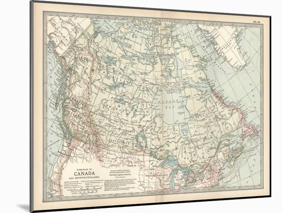 Map of the Dominion of Canada and Newfoundland-Encyclopaedia Britannica-Mounted Art Print