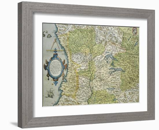 Map of the Duchy of Milan, Italy, from Theatrum Orbis Terrarum, 1528-1598, 1570-Abraham Ortelius-Framed Giclee Print