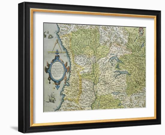 Map of the Duchy of Milan, Italy, from Theatrum Orbis Terrarum, 1528-1598, 1570-Abraham Ortelius-Framed Giclee Print