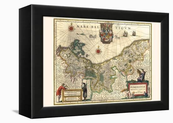 Map Of The Duchy Of Pomerania-Willem Janszoon Blaeu-Framed Stretched Canvas