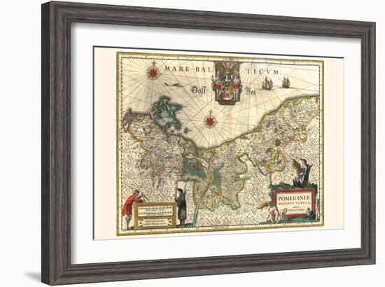 Map Of The Duchy Of Pomerania-Willem Janszoon Blaeu-Framed Art Print
