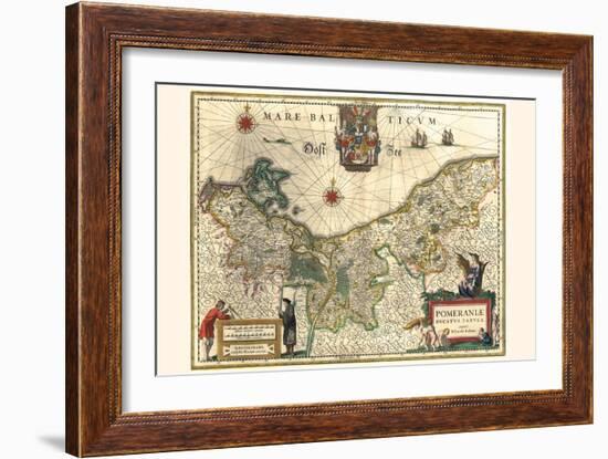 Map Of The Duchy Of Pomerania-Willem Janszoon Blaeu-Framed Art Print