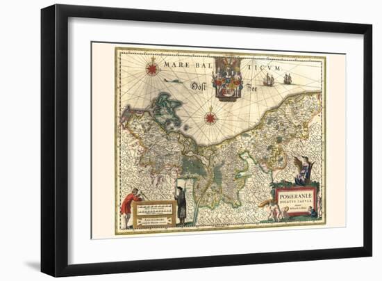 Map Of The Duchy Of Pomerania-Willem Janszoon Blaeu-Framed Art Print