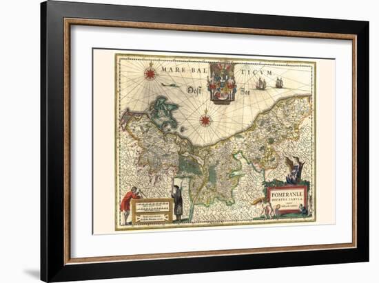 Map Of The Duchy Of Pomerania-Willem Janszoon Blaeu-Framed Art Print