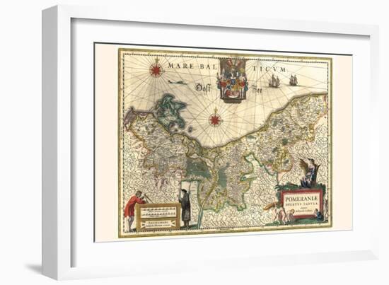 Map Of The Duchy Of Pomerania-Willem Janszoon Blaeu-Framed Art Print