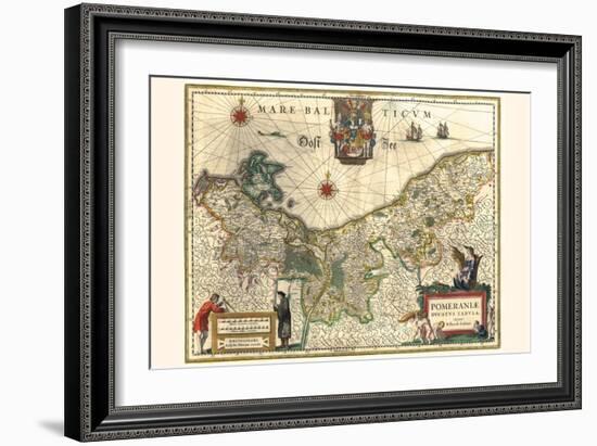 Map Of The Duchy Of Pomerania-Willem Janszoon Blaeu-Framed Art Print