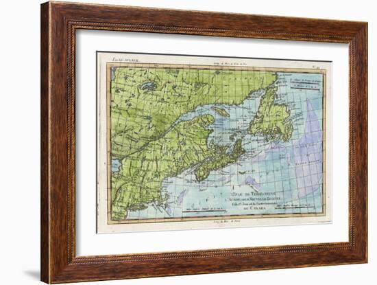 Map of the East Coast of North America from New York to Newfoundland-null-Framed Art Print