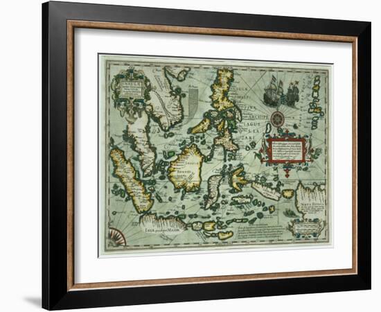 Map of the East Indies, Pub. 1635 in Amsterdam-null-Framed Giclee Print