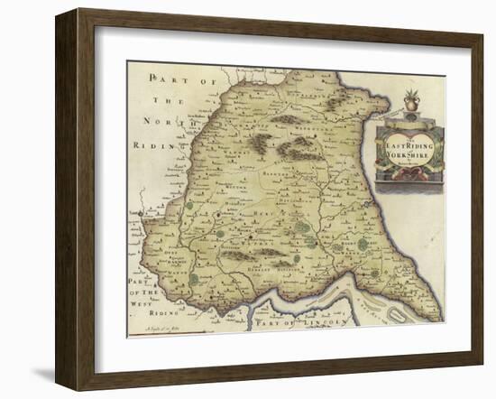 Map of the East Riding of Yorkshire-Robert Morden-Framed Giclee Print