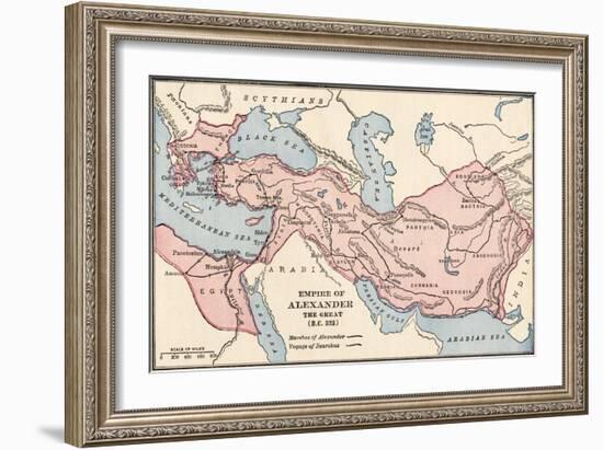 Map of the Empire of Alexander the Great in 323 Bc-null-Framed Giclee Print