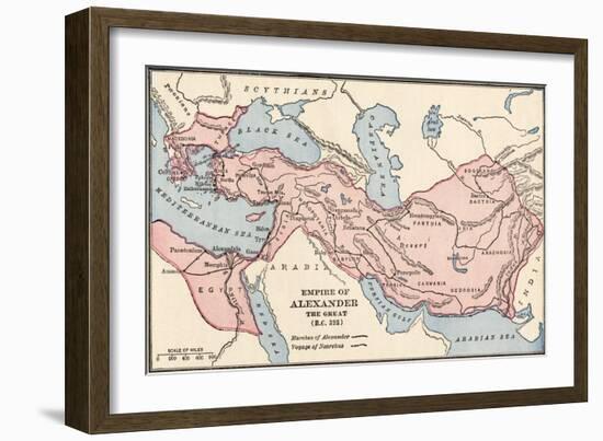 Map of the Empire of Alexander the Great in 323 Bc-null-Framed Giclee Print