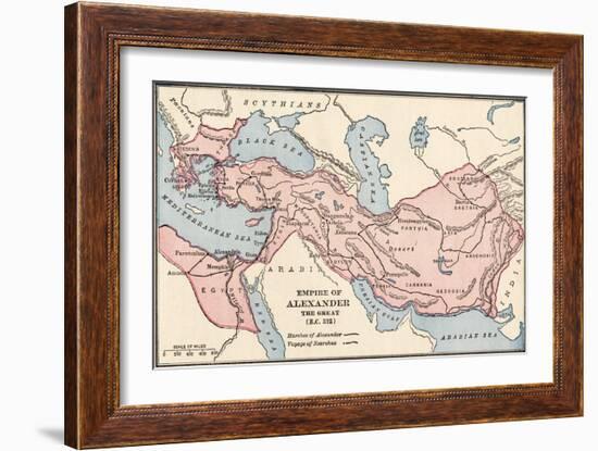 Map of the Empire of Alexander the Great in 323 Bc-null-Framed Giclee Print