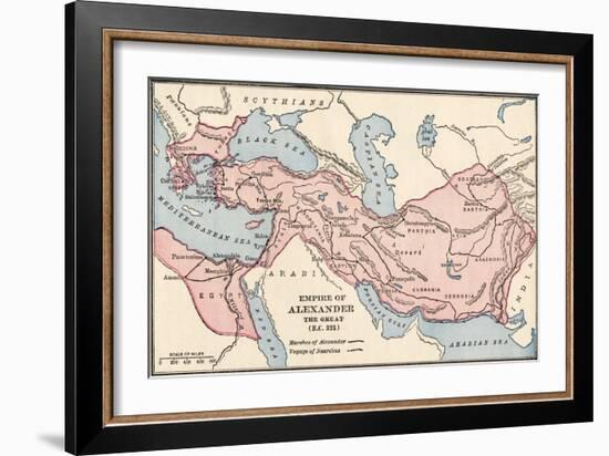 Map of the Empire of Alexander the Great in 323 Bc-null-Framed Giclee Print