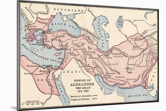 Map of the Empire of Alexander the Great in 323 Bc-null-Mounted Giclee Print