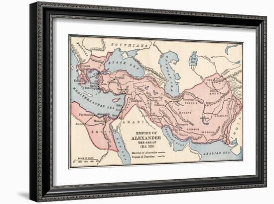 Map of the Empire of Alexander the Great in 323 Bc-null-Framed Giclee Print