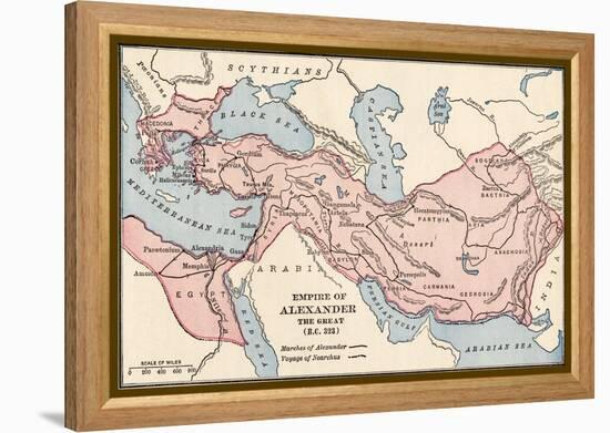 Map of the Empire of Alexander the Great in 323 Bc-null-Framed Premier Image Canvas